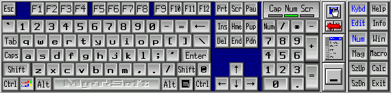 My-T-Soft US Standard 104 Keyboard Layout with Edit, Numeric & Control Panel Opened in size 8